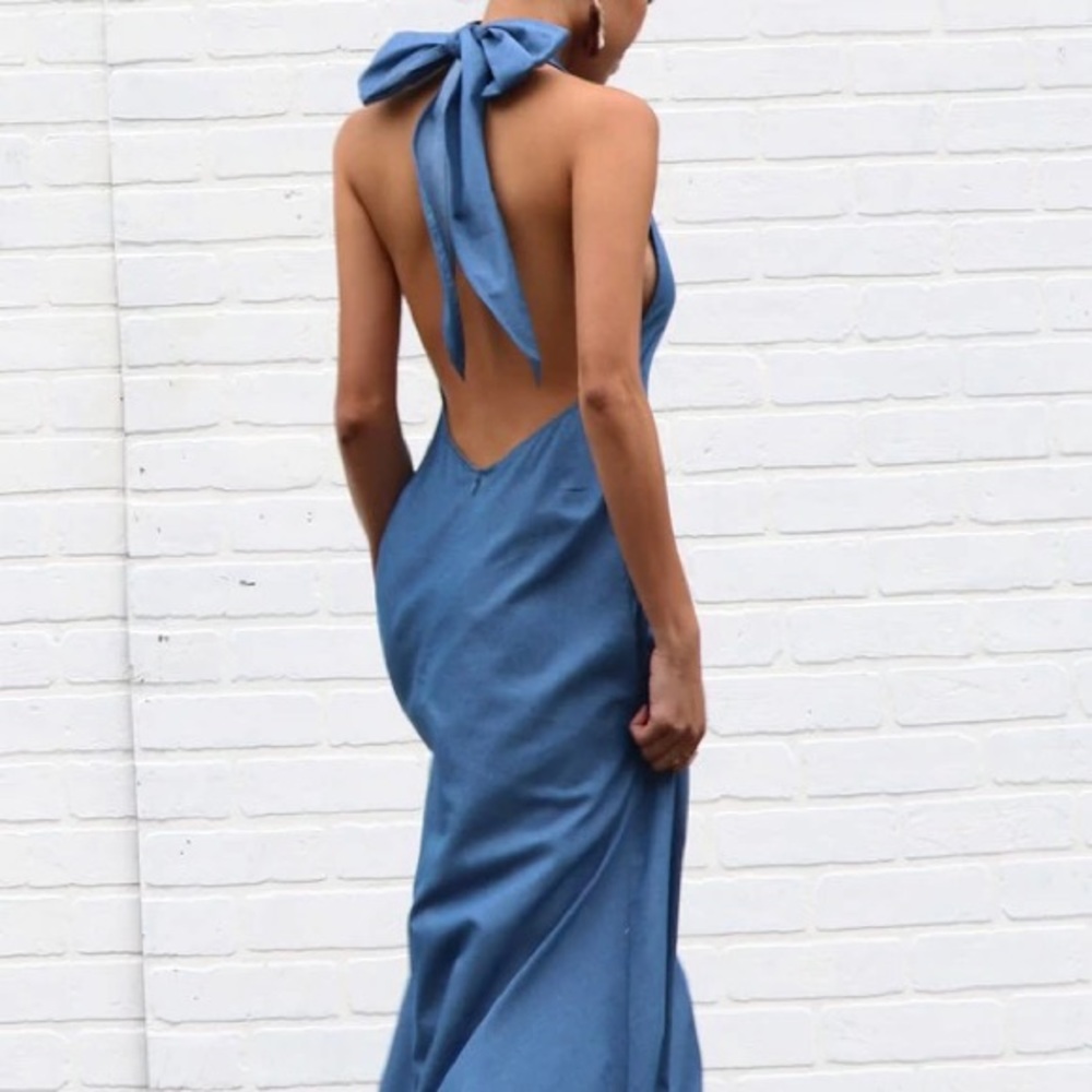 Denim Halter Dress